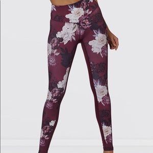 L’urv Burgundy Floral Leggings Size S